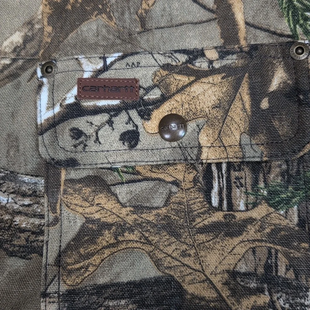 VTG Carhartt Jacket Mens XXL Camo Canvas Woodlands Hunting Barn Chore Realtree